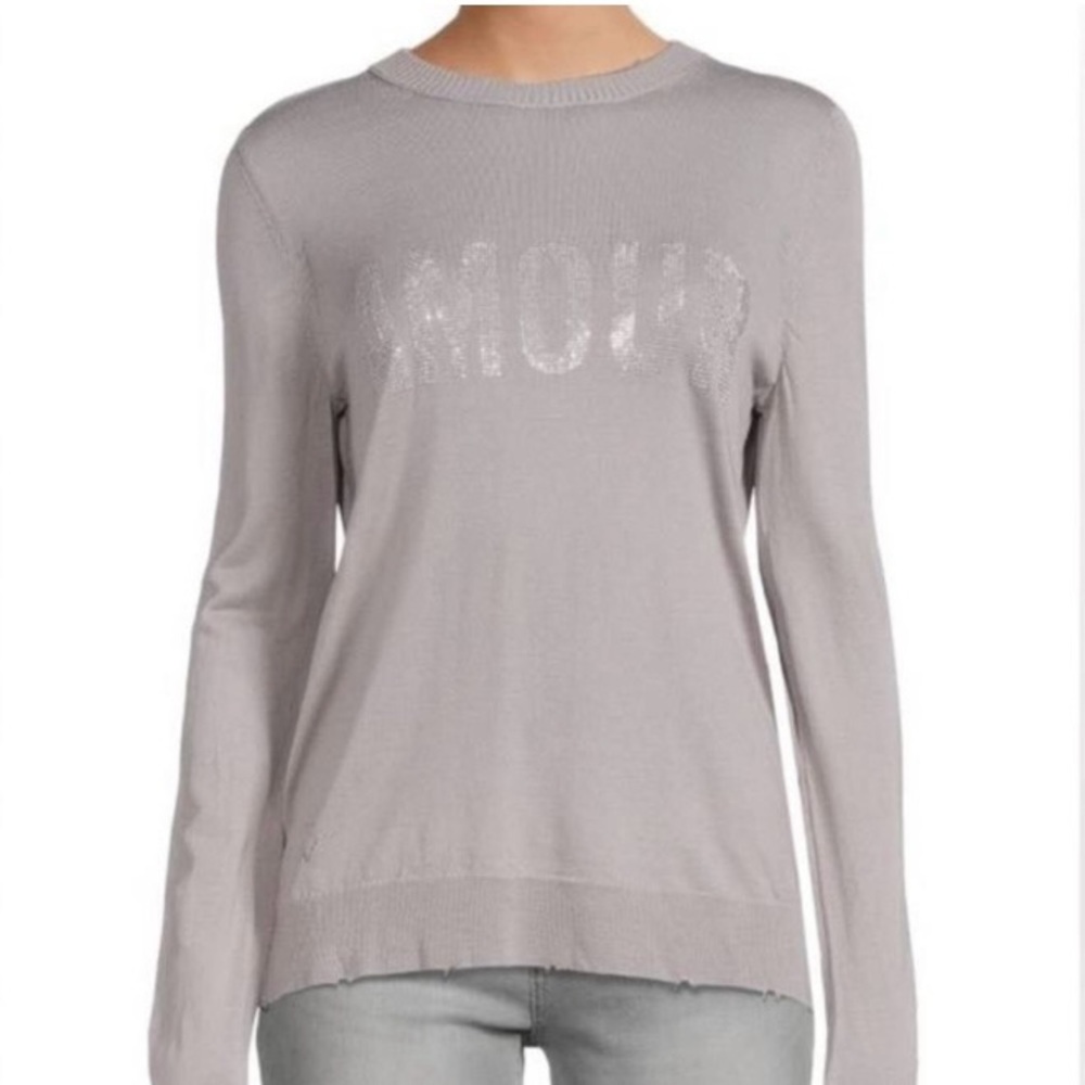 Zadig+Voltaire NWT Gaby Amour Sweater Grey Top Lightweight Lg Shirt NEW